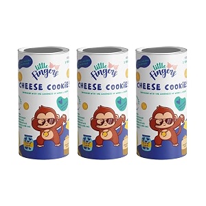 little fingers organic cookies with no refined sugar and preservatives - 150 gram  suitable for 1 years  cheese pack of 3