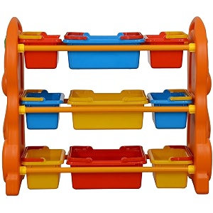 little fingers plastic shelf and toy storage organiser for play school