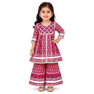 LITTLE GINNIE Girls Kurta Sharara Set