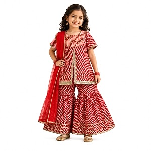 LITTLE GINNIE Girls Kurta Sharara Set