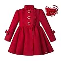 Little Girl Autumn Winter Navy Blue Fashion Jacket Coat Kids Vintage Warm Trench Outerwear Outfit