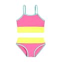 Little Girl Swimsuit Casual Swimwear Kids Two Piece Color Block Bathing Suits Beach Bikini Set 3-12Years