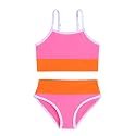Little Girl Swimsuit Casual Swimwear Kids Two Piece Color Block Bathing Suits Beach Bikini Set 3-12Years