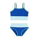 Little Girl Swimsuit Casual Swimwear Kids Two Piece Color Block Bathing Suits Beach Bikini Set 3-12Years