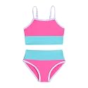 Little Girl Swimsuit Casual Swimwear Kids Two Piece Color Block Bathing Suits Beach Bikini Set 3-12Years