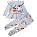 Little Girls 2 Piece Outfits Ruffle Sleeve Unicorn Sweatshirts Top and Leggings Set School Outfits Kids Clothing Set