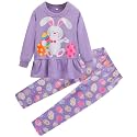 Little Girls 2 Piece Outfits Ruffle Sleeve Unicorn Sweatshirts Top and Leggings Set School Outfits Kids Clothing Set