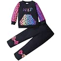 Little Girls 2 Piece Outfits Ruffle Sleeve Unicorn Sweatshirts Top and Leggings Set School Outfits Kids Clothing Set