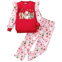 Little Girls 2 Piece Outfits Ruffle Sleeve Unicorn Sweatshirts Top and Leggings Set School Outfits Kids Clothing Set