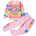 Little Girls 2 Piece Outfits Ruffle Sleeve Unicorn Sweatshirts Top and Leggings Set School Outfits Kids Clothing Set