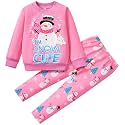 Little Girls 2 Piece Outfits Ruffle Sleeve Unicorn Sweatshirts Top and Leggings Set School Outfits Kids Clothing Set