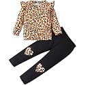 Little Girls 2 Piece Outfits Ruffle Sleeve Unicorn Sweatshirts Top and Leggings Set School Outfits Kids Clothing Set