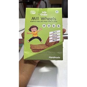 little grabs - 2 flavourjowar  ragi khakhra snack 100gm each  no palm oil amp maida  100 natural  hand roasted  healthy khakhra for kids amp adults  organic cold-pressed sunflower oil  pack of 2