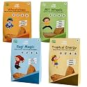Little Grabs Millet Khakhra Snack Combo – Jowar, Ragi, Potato &amp; Banana Flavours | Healthy Baked Crispy Snack for Kids &amp; Adults | Hand Roasted | Organic Cold-Pressed Sunflower Oil | Pack of 4 x 100g