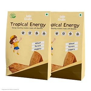 little grabs banana millet khakhra snack  high protein 12g  hand roasted with cold-pressed sunflower oil  no maida or palm oil  healthy crispy snack  pack of 2 x 100g