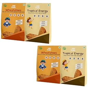 little grabs - 2 flavourbanana  sweet potato khakhra snack 100gm each pack of 4  100 natural  no palm oil  hand roasted  khakhra for kids amp adults  organic cold-pressed sunflower oil