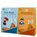 Little Grabs - 2 Flavour(Ragi + Sweet Potato) Khakhra snack 100gm Each (Pack Of 2) | 100% Natural | No Palm Oil | Hand Roasted | Khakhra For Kids &amp; Adults | Organic Cold-Pressed Sunflower Oil