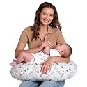 Little Grape Land Enhanced Muslin Nursing Pillow, Ultra Firm Breastfeeding Pillow with 100% Cotton Breathable & Removable Cover, Breast Feeding Pillows for Babies 0-12 Months