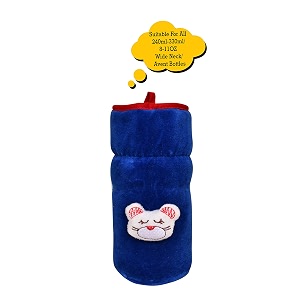 the little lookers baby feeding bottle covers for philips aventbroad neck feeders soft plush stretchable with easy to hold strap cute animated patterned royal blue