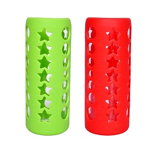 the little lookers baby feeding bottle silicone warmer coversleeve holderinsulated protection for newbornsinfantsbabies red amp green 240ml