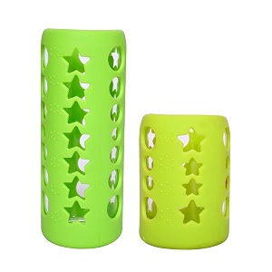 the little lookers baby feeding bottle silicone warmer coversleeve holderinsulated protection for newbornsinfantsbabies pack of 2 green 120 amp 240ml