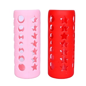the little lookers baby feeding bottle silicone warmer coversleeve holderinsulated protection for newbornsinfantsbabies red amp pink 240ml
