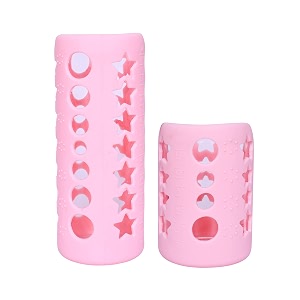 the little lookers baby feeding bottle silicone warmer coversleeve holderinsulated protection for newbornsinfantsbabies pack of 2 pink 120 amp 240ml