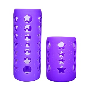 the little lookers baby feeding bottle silicone warmer coversleeve holderinsulated protection for newbornsinfantsbabies pack of 2 purple 120 amp 240 ml