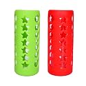 THE LITTLE LOOKERS Baby Feeding Bottle Silicone Warmer Cover/Sleeve Holder/Insulated Protection for Newborns/Infants/Babies (Red &amp; Green, 240ml)
