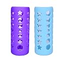 THE LITTLE LOOKERS� Baby Feeding Bottle Silicone Warmer Cover/Sleeve Holder/Insulated Protection for Newborns/Infants/Babies (Pack of 2) (Purple & Blue, 240 ML)