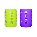 THE LITTLE LOOKERS� Baby Feeding Bottle Silicone Warmer Cover/Sleeve Holder/Insulated Protection for Newborns/Infants/Babies (Pack of 2) (Purple &amp; Green, 120 ML)