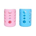 THE LITTLE LOOKERS� Baby Feeding Bottle Silicone Warmer Cover/Sleeve Holder/Insulated Protection for Newborns/Infants/Babies (Pack of 2) (Pink &amp; Blue, 120 ML)