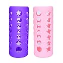 THE LITTLE LOOKERS� Baby Feeding Bottle Silicone Warmer Cover/Sleeve Holder/Insulated Protection for Newborns/Infants/Babies (Pack of 2) (Pink &amp; Purple, 240 ML)