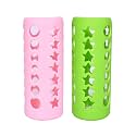 THE LITTLE LOOKERS Baby Feeding Bottle Silicone Warmer Cover/Sleeve Holder/Insulated Protection for Newborns/Infants/Babies (Pack of 2) (Pink &amp; Green, 240ml)