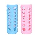 THE LITTLE LOOKERS Baby Feeding Bottle Silicone Warmer Cover/Sleeve Holder/Insulated Protection for Newborns/Infants/Babies (Pack of 2) (Pink &amp; Blue, 240ml)