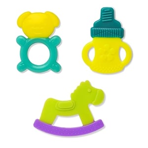 the little lookers baby silicone fruit shape teether multicolour pack of 3