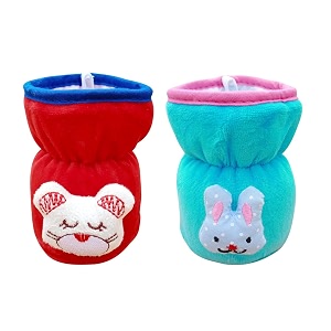 the little lookers bottle cover for feeders soft plush stretchable baby feeding bottle cover with easy to hold strap  suitable for 60ml pack of 2