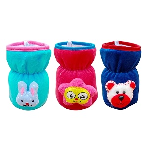 the little lookers bottle cover for feeders soft plush stretchable baby feeding bottle cover with easy to hold strap  suitable for 60ml pack of 3