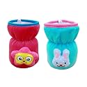 THE LITTLE LOOKERS Bottle Cover for Feeders Soft Plush Stretchable Baby Feeding Bottle Cover with Easy to Hold Strap | Suitable for 60ml (Pack of 2)