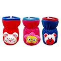 THE LITTLE LOOKERS Bottle Cover for Feeders Soft Plush Stretchable Baby Feeding Bottle Cover with Easy to Hold Strap (Red, Pink &amp; Royal Blue, Narrow Neck 60ml/2OZ)