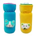 THE LITTLE LOOKERS Bottle Cover for Feeders Soft Plush Stretchable Baby Feeding Bottle Cover with Easy to Hold Strap | Suitable for 200ml &amp; 240ml (Pack of 2)