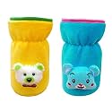 THE LITTLE LOOKERS Bottle Cover for Feeders Soft Plush Stretchable Baby Feeding Bottle Cover with Easy to Hold Strap | Suitable for 120ml, 140ml &amp; 150ml (Pack of 2)