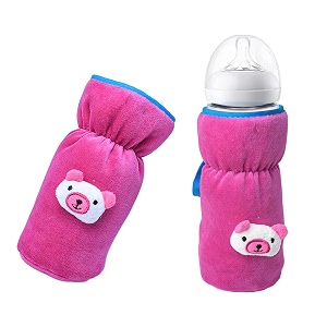 the little lookers bottle cover for philips aventwide neck feeders soft plush stretchable baby feeding bottle cover with easy to hold strap pink wide neck 240-330ml8-11oz