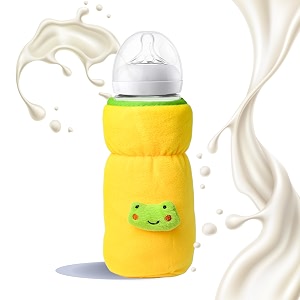 the little lookers bottle cover for philips aventwide neck feeders soft plush stretchable baby feeding bottle cover with easy to hold strap yellow wide neck 240-330ml8-11oz