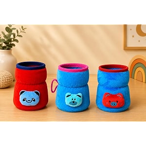 the little lookers bottle cover for philips avent  soft plush stretchable baby feedingwatermilk bottle cover with easy to hold strap  blue red amp royal blue wide neck 125ml4oz