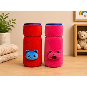 the little lookers bottle cover for philips aventwide neck feeders soft plush stretchable baby feeding bottle cover with easy to hold strap red amp pink wide neck 240-330ml8-11oz