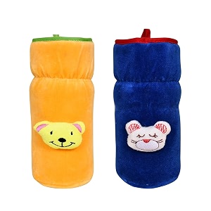 the little lookers bottle cover for philips aventwide neck feeders soft plush stretchable baby feeding bottle cover with easy to hold strap royal blue amp yellow wide neck 240-330ml8-11oz