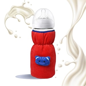 the little lookers bottle cover for philips aventwide neck feeders soft plush stretchable baby feeding bottle cover with easy to hold strap red wide neck 240-330ml8-11oz