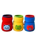 THE LITTLE LOOKERS Bottle Cover for Philips Avent/Wide Neck Feeders Soft Plush Stretchable Baby Feeding Bottle Cover with Easy to Hold Strap (Red, Yellow &amp; Royal Blue, Wide Neck 125ml/4OZ)