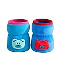 THE LITTLE LOOKERS Bottle Cover for Philips Avent/Wide Neck Feeders Soft Plush Stretchable Baby Feeding Bottle Cover with Easy to Hold Strap (Blue &amp; Royal Blue, Wide Neck 125ml/4oz)